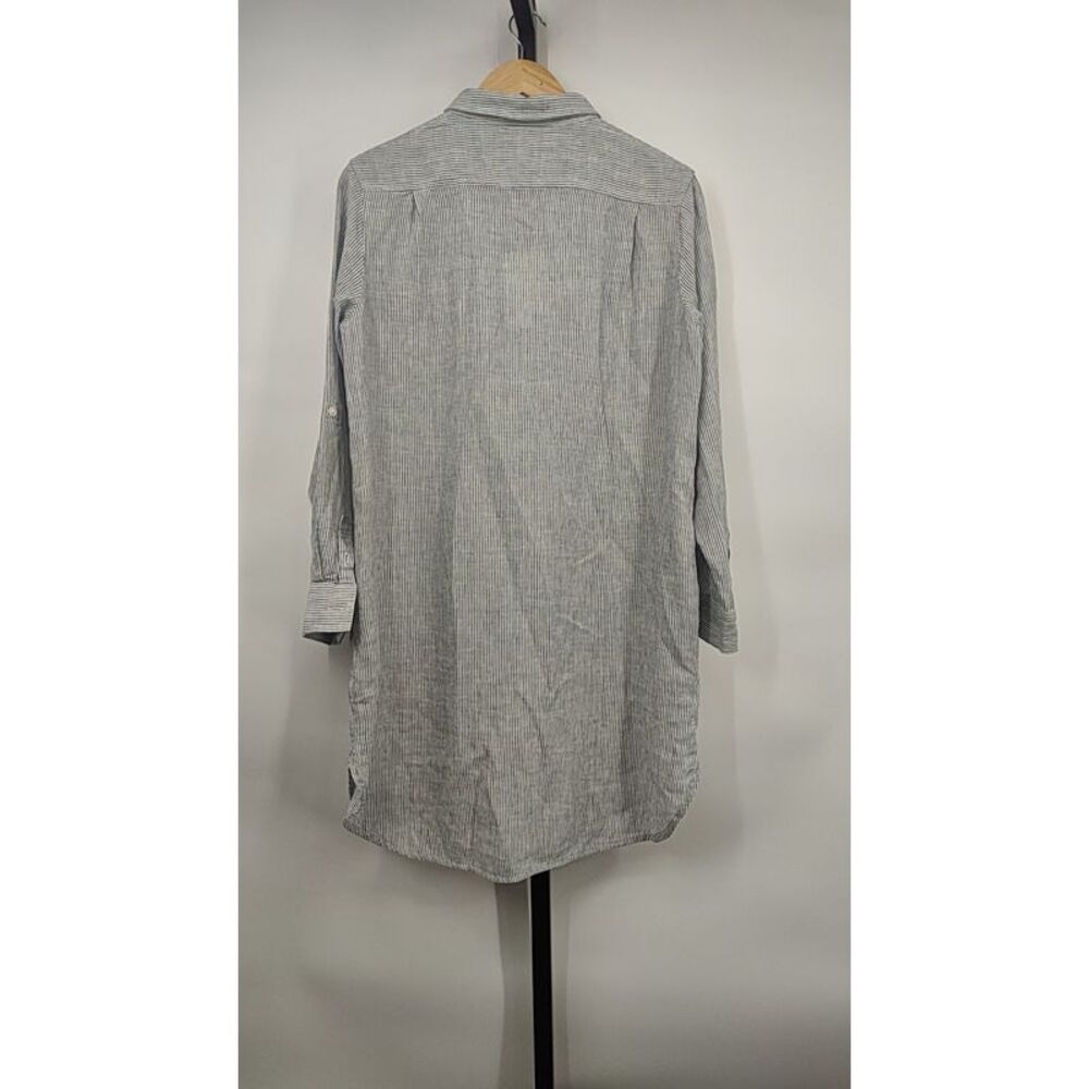 Quince Light Gray Striped Shirt Dress - Picture 2 of 2